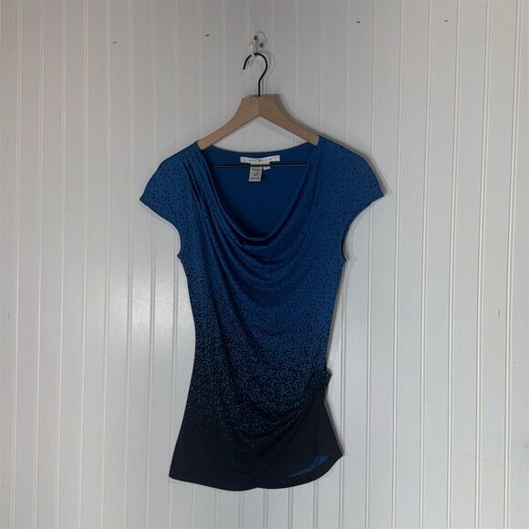 Max Studio Ombre Cowl Neck Ruched Top S Slinky Indie Sleaze Going Out Blouse Y2K - Picture 1 of 8